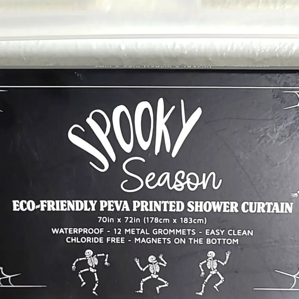 Halloween Black & White Pumpkin Faces Shower Curtain, 70